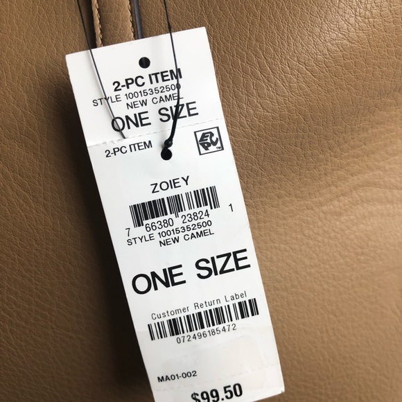 INC International Concepts Zoiey 2-1 Tote, Brown (New Camel), NWT - Picture 7 of 7